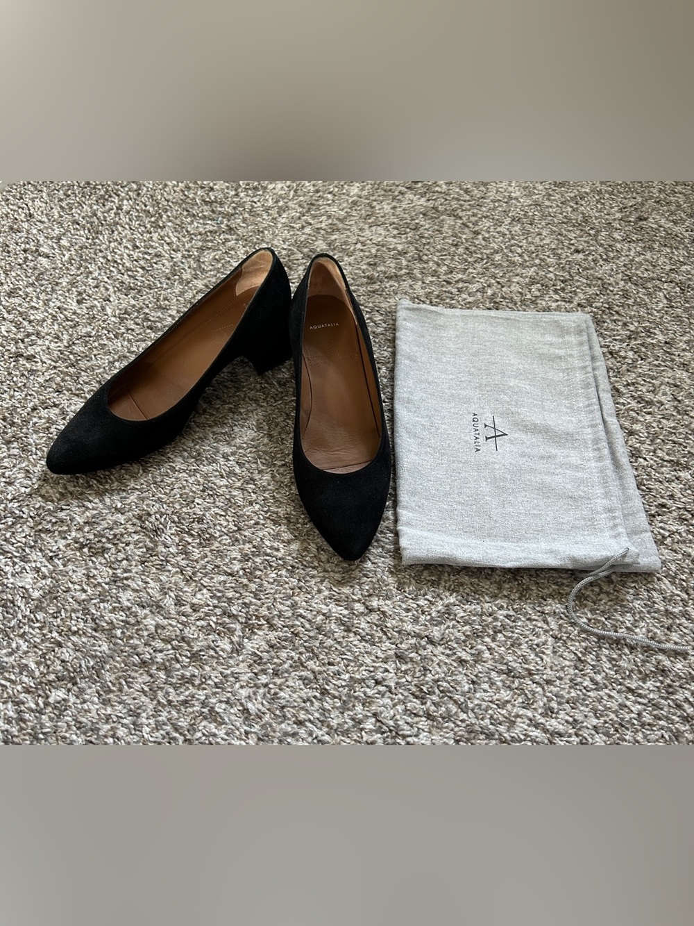 Aquatalia waterproof suede block heels